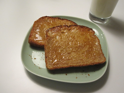 Honey toast and milk