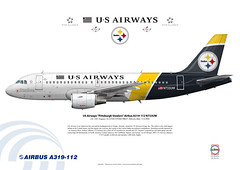 US Airways Pittsburgh Steelers Airbus A319-112 N733UW