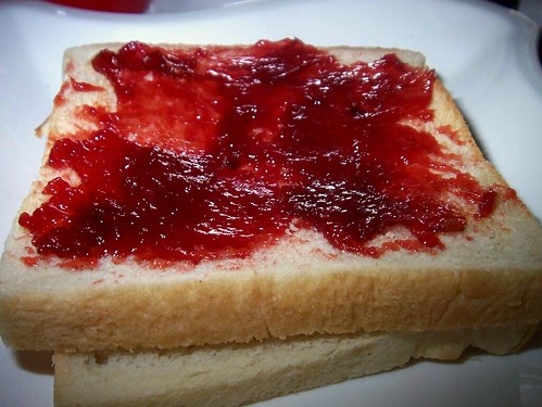 Plum jam and bread