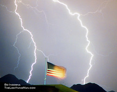 Patriotic Storm - American Flag  - Lightning S...