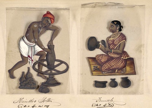 018- Alfarero hindú y su mujer-Seventy two specimens of castes in India 1837