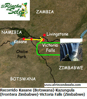 Map Kasane-Vic Falls for you.