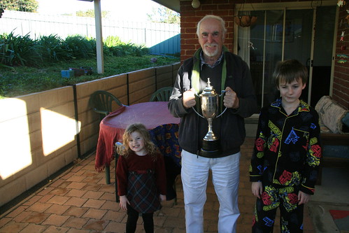 Chloe, Dan with his Golf Trophy and Max