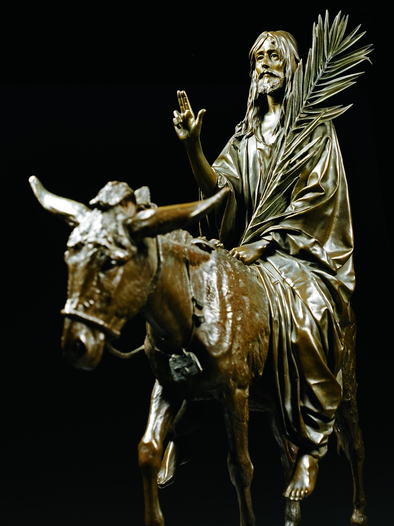 Jean Léon Gérôme (French, 1824-1904) Les Rameaux (Christ Entering Jerusalem) 82 by 64 cm. Bronze patinated with polychrome. Private colletion.