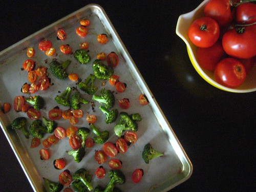 roasted broccoli + tomatoes.