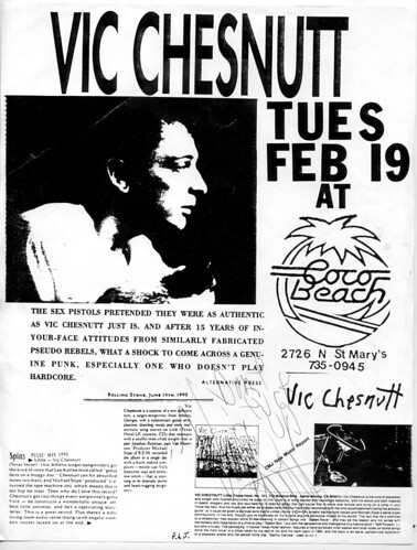 Vic Chesnutt Flyer Signed