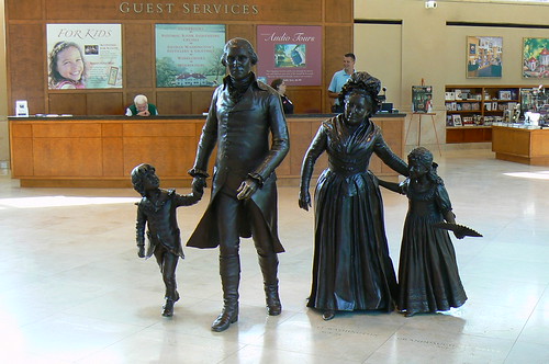 Mt. Vernon visitor Center - with statues of George, Martha and the children