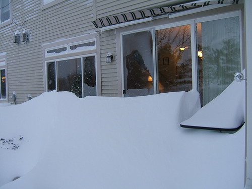 Snow Day 2009: Patio Drift from Outside