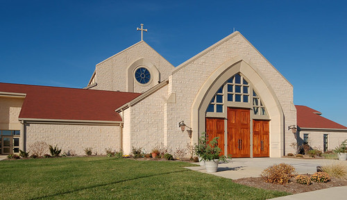 Saint Clare of Assisi Roman Catholic Church, in O'Fallon, Illinois, USA - exterior front