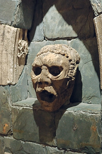 City Museum, in Saint Louis, Missouri, USA - stone architectural detail - grotesque head