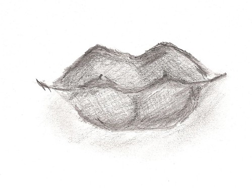 features study (mouth) - graphite