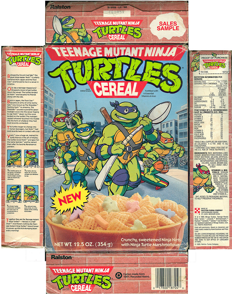  Ralston "Teenage Mutant Ninja Turtles" Cereal - Sales Sample i (( 1989 ))  