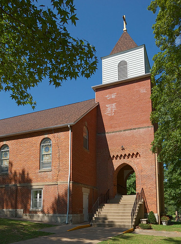 Saint Lawrence Roman Catholic Church, in Lawrenceton, Missouri, USA - exterior side