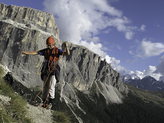 Etienne al Piz Ciavazes - Climbing in Dolomiti