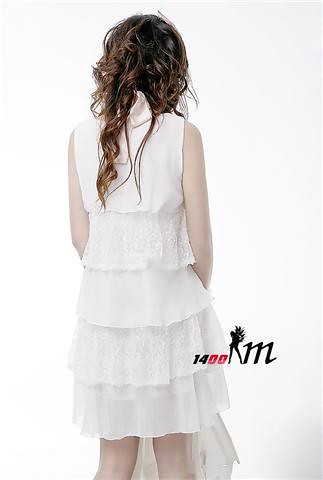 white tiered dress back