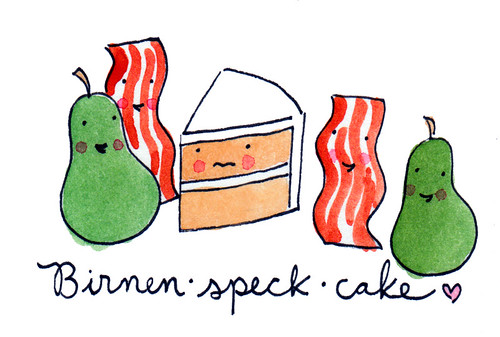 Birnen Speck Cake