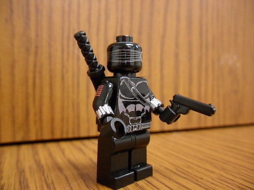 Lego Minifig Custom Gi Joe Snake Eyes and 2 Cobra Soldiers w/ accessories