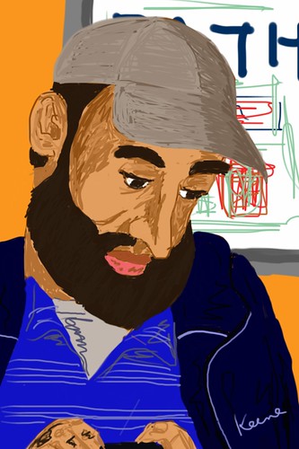 Man on PATH (iPhone drawing)