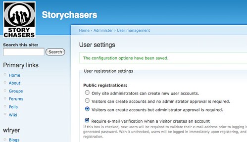 Changing user sign-up restrictions for Storychasers