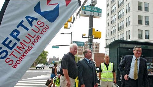 groundbreaking at the subway stop at Broad and Spring Garden Streets, SEPTA