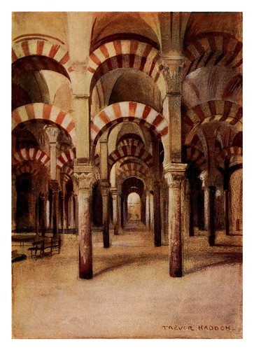 018-Córdoba-Interior de la Mezquita-Southern Spain 1908- Trevor Haddon