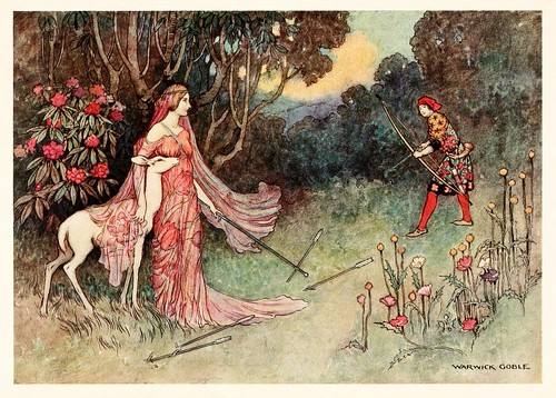 030-La cierva del bosque-The fairy book  the best popular fairy stories -Goble Warwick 1913