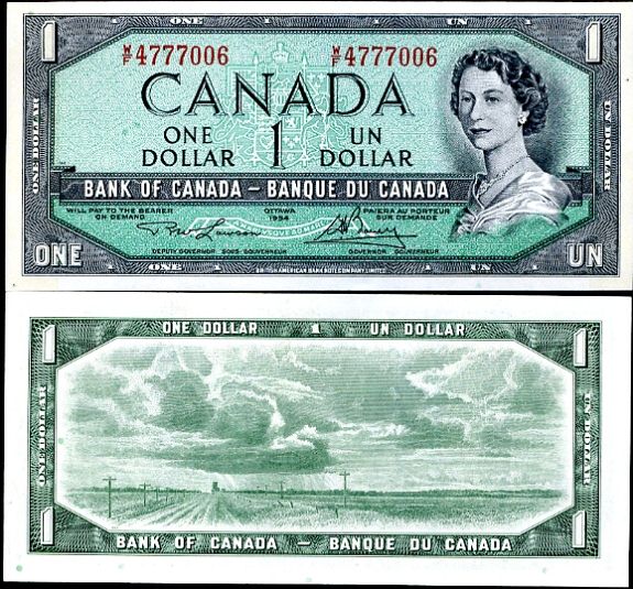 Kanada - CANADA 1 DOLLAR 1954 (1955-74)