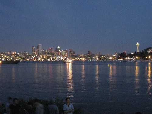 Looking at downtown across Lake Union