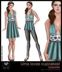 [MG fashion] Uma loves cupcakes! (turquoise)