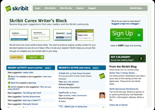 Cure Writer's Block- Skribit