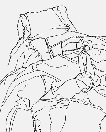 Backpack contour drawing