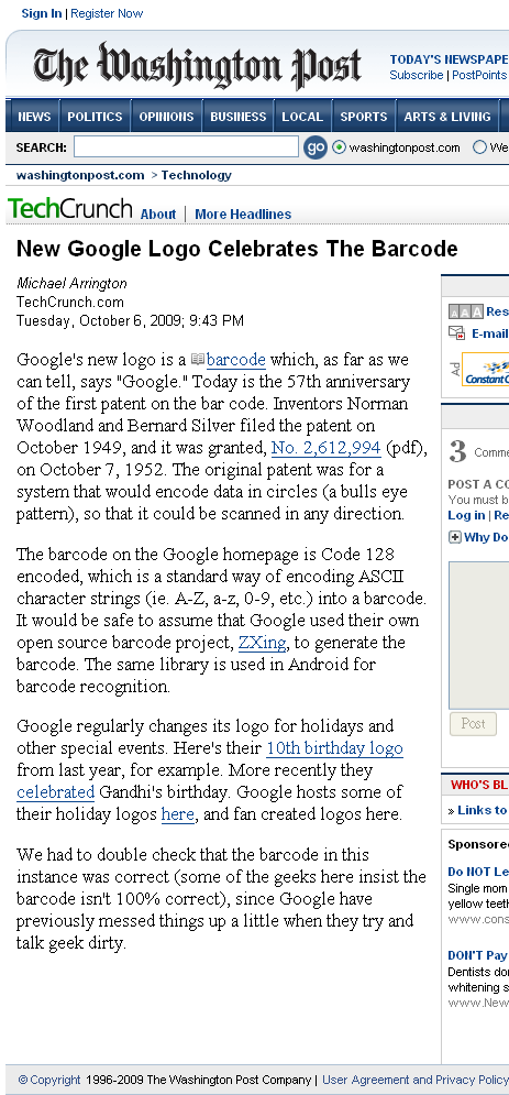 2009-10-07_New-Google-Logo-Celebrates-The-Barcode-washingtonpost.com
