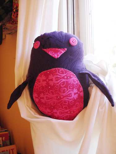 A Plush a Day Challenge: Day 10 - Perren the Purple & Pink Penguin Plush