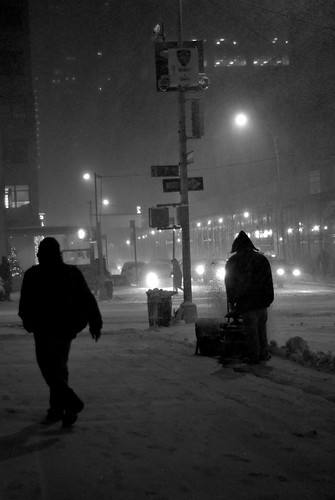 new york city pictures at night. It#39;s a snowy night in New York