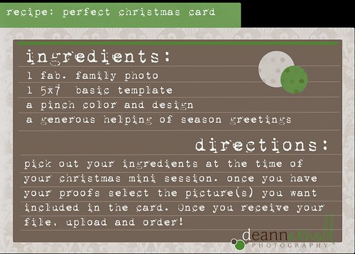 recipe card for christmas cards copy