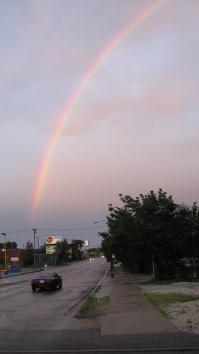 A large rainbow on South Archer Avenue. Chicago Illinois. August 2009.