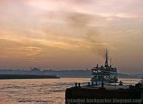 Bosphorus Ferry Leaving the Pier