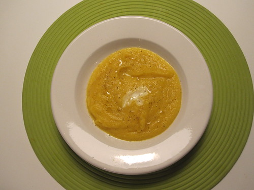 Pumpkin soup with truffle oil