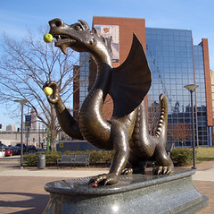 Drexel's Mascot with Fruit