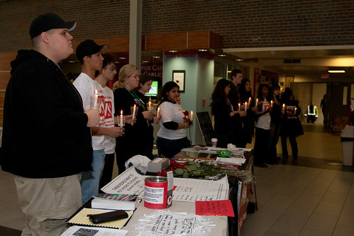 Candlelight vigil on campus