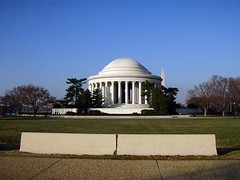 jersey barriers and the Jefferson Memorial (by: Daniel Lobo, creative commons license)
