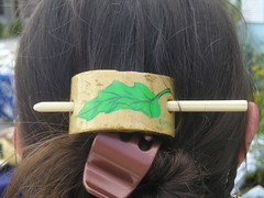 Hand-painted bamboo hair thingie