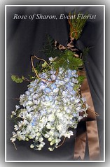 Arm Bouquet-Light blue Delphinium with Curly Willow & Ivy