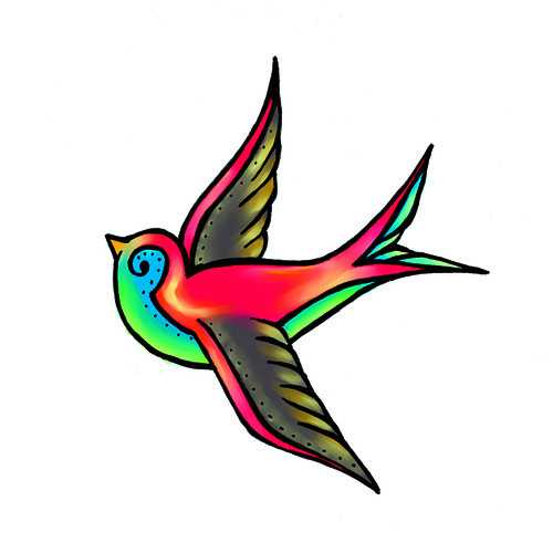 an extra element in some of my design sketches. retro tattoo swallow
