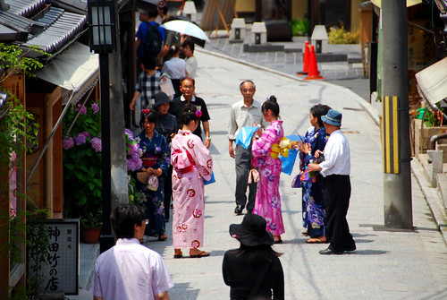 women in yukata (summer kimono), kyoto