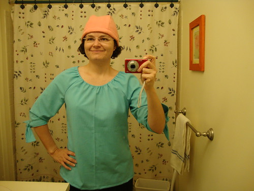 Simplicity 3835 view B and my pink hat