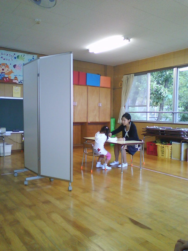 Yuri at the kindergarten entrance test - her 1st interview in her life