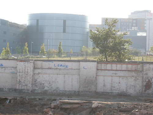 Construction site with sort-of graffiti