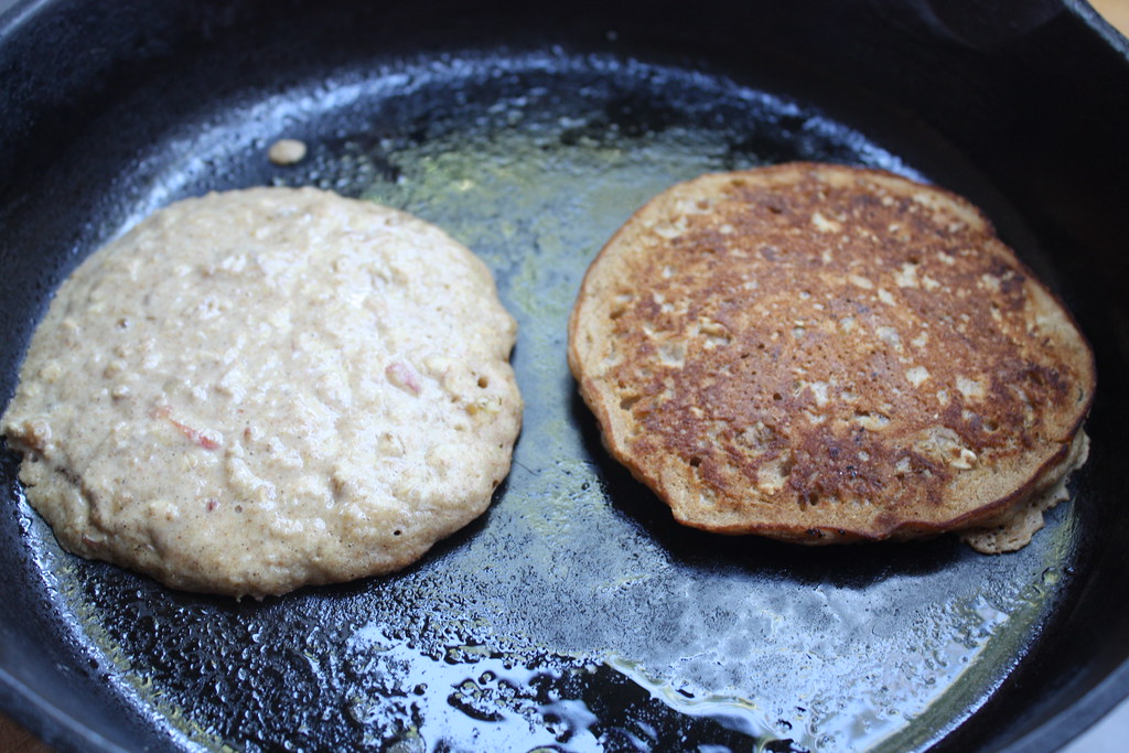 Apple Walnut Oatmeal Pancakes