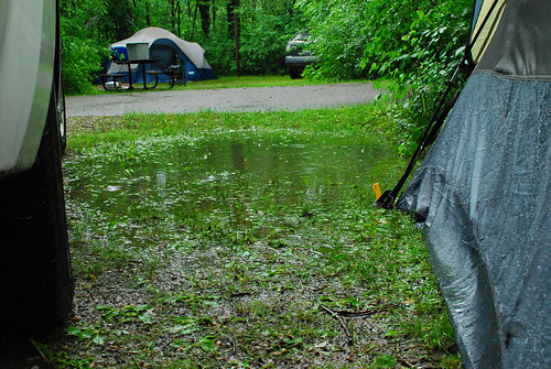 lake under tent